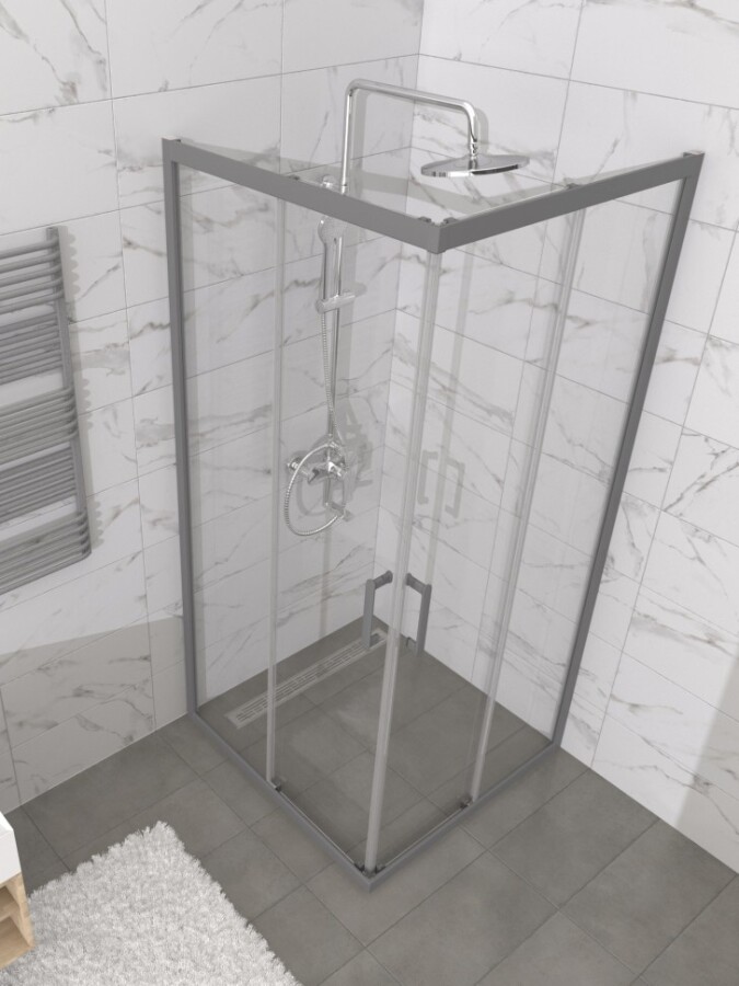 Душевая Ширма Triton pro Фикс-Графит 90х90 Щ0000077236