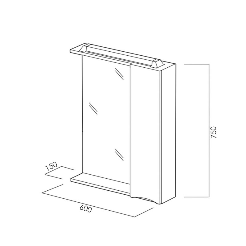 Зеркало BelBagno 60 75 см MARINO-SPC-600/750-1A-BL-P-R