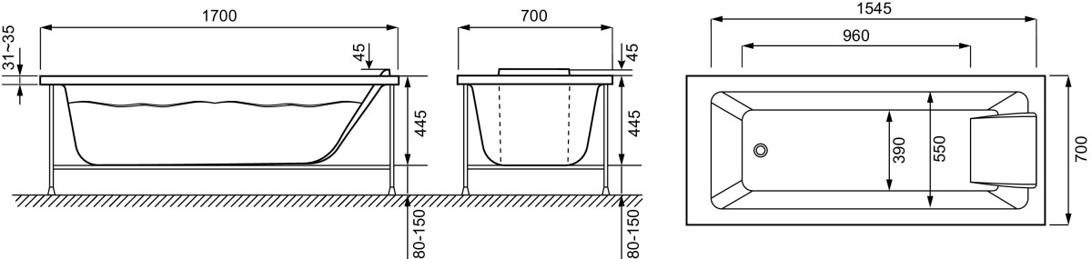 Jacob Delafon Sofa 170*70 ванна акриловая прямоугольная E60518RU-00