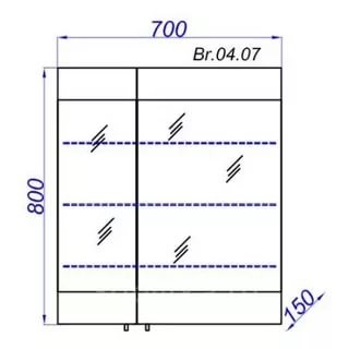 Зеркальное полотно Aqwella Бриг 70*80 Br.02.07/Gray