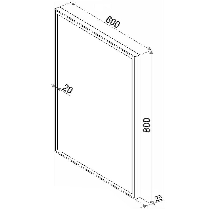 Зеркало Sintesi Kanto Cromo 60 с LED-подсветкой 600x800 SIN-SPEC-KANTO-CROMO-60