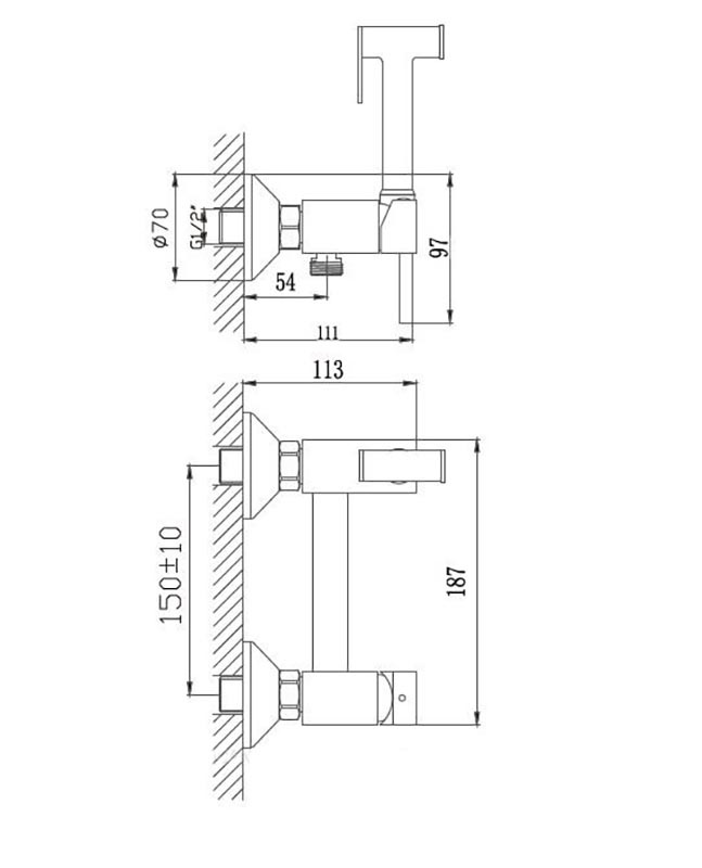 Haiba смеситель с гигиеническим душем HB5510-7