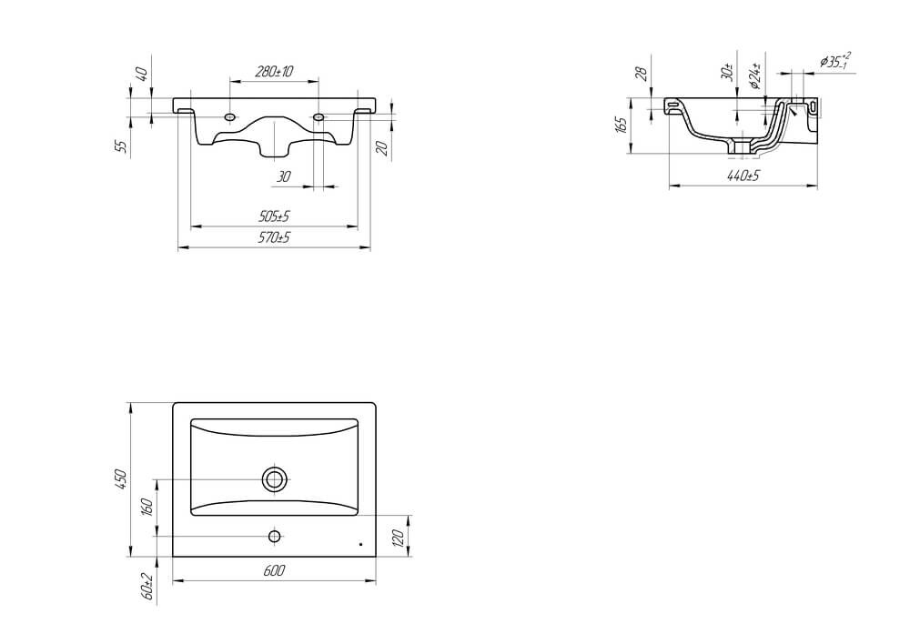 Comforty Консоль с раковиной COMO 60 черный муар 00-00013449CF