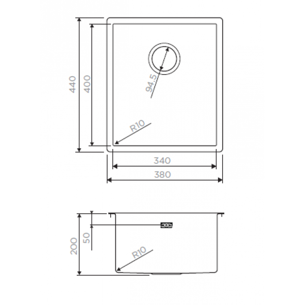 Omoikiri Taki 38-U/IF-IN 4973043 кухонная мойка нержавеющая сталь 38х44 см