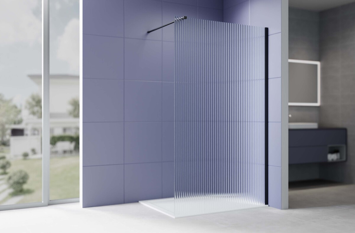 Aquatek AQ.WI.140.2BL Душевая перегородка Walk In 140см с держателем 1200мм черный матовый