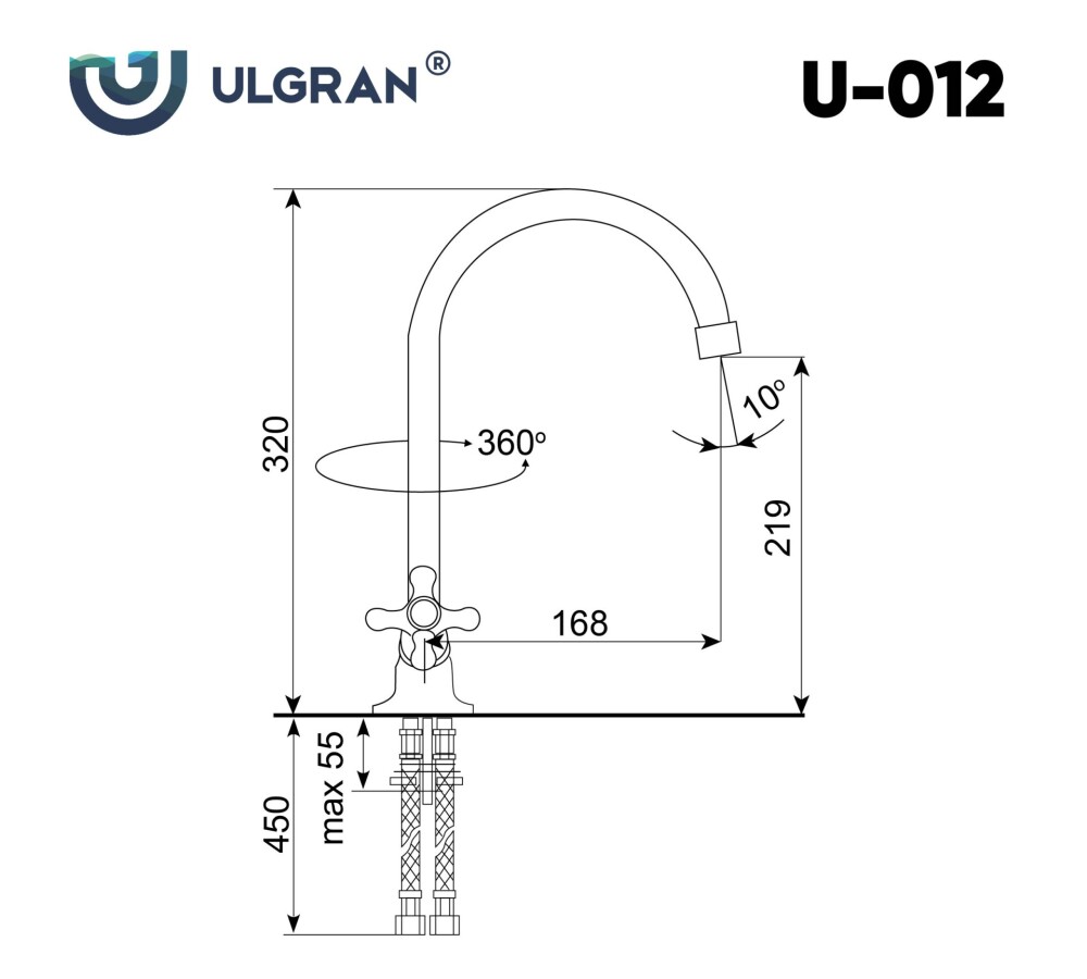 Смеситель для кухни Ulgran U-012-331 белый