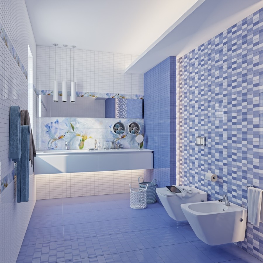 Global Tile Elle 20x60 см плитка настенная синяя