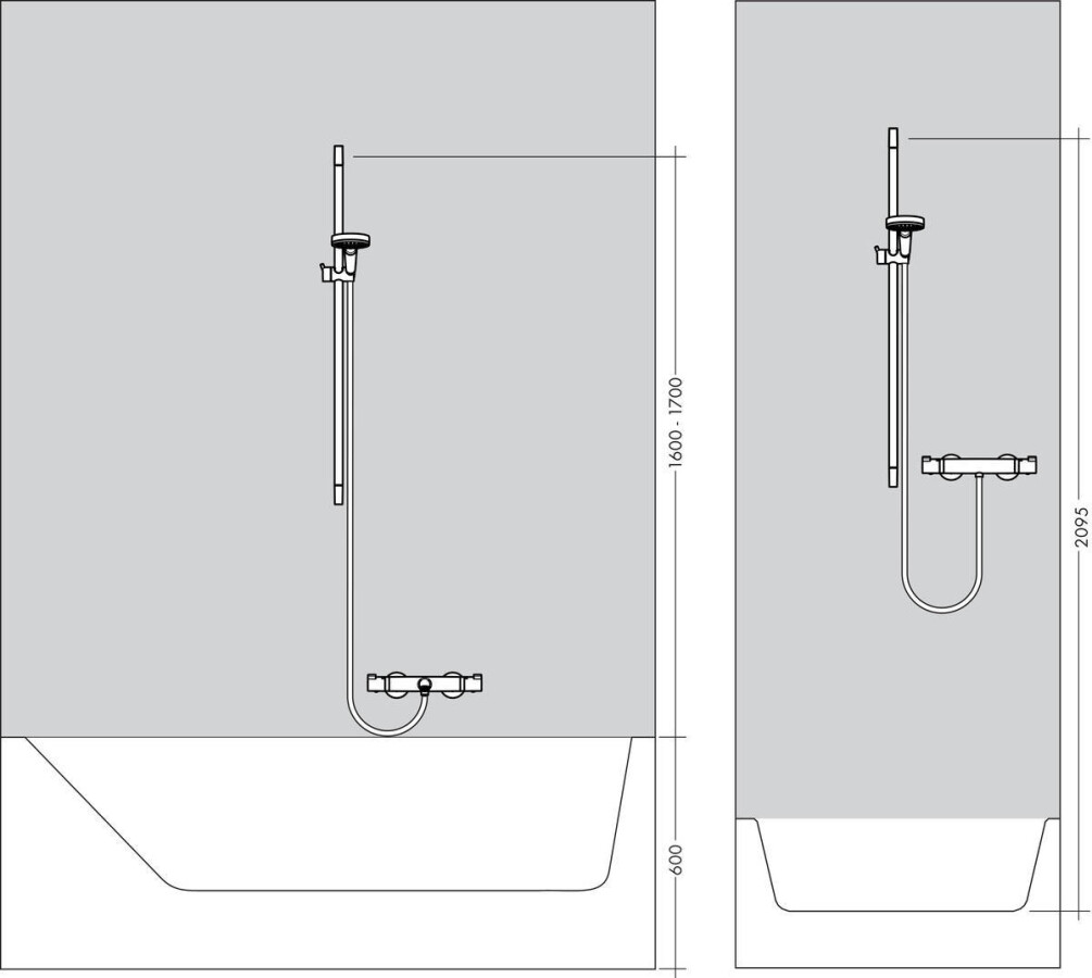 Hansgrohe Crometta 85 Душевой набор Mono со штангой 90 см хром 27729000