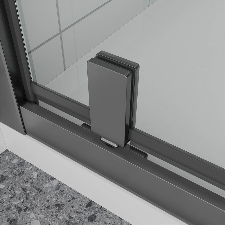 Душевой угол Veconi Ottimo P30SP GR (70×70×190) распашная, профиль брашированный графит, стекло тонированное матовое OP30GR-SP-7070-12-C9