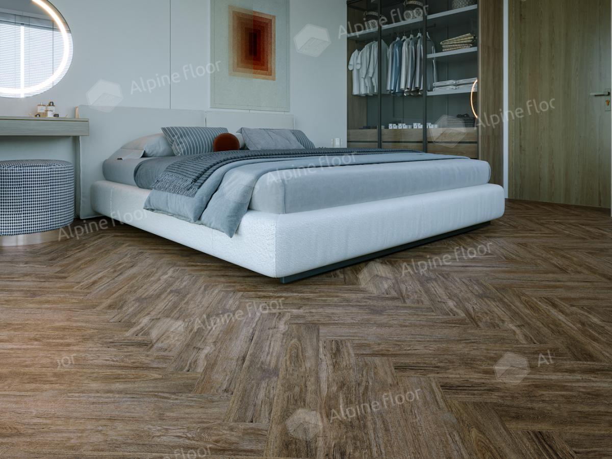 Ламинат Alpine Floor Herringbone 8, LF102-10A Дуб Бордо 606 х 101 х 8 mm