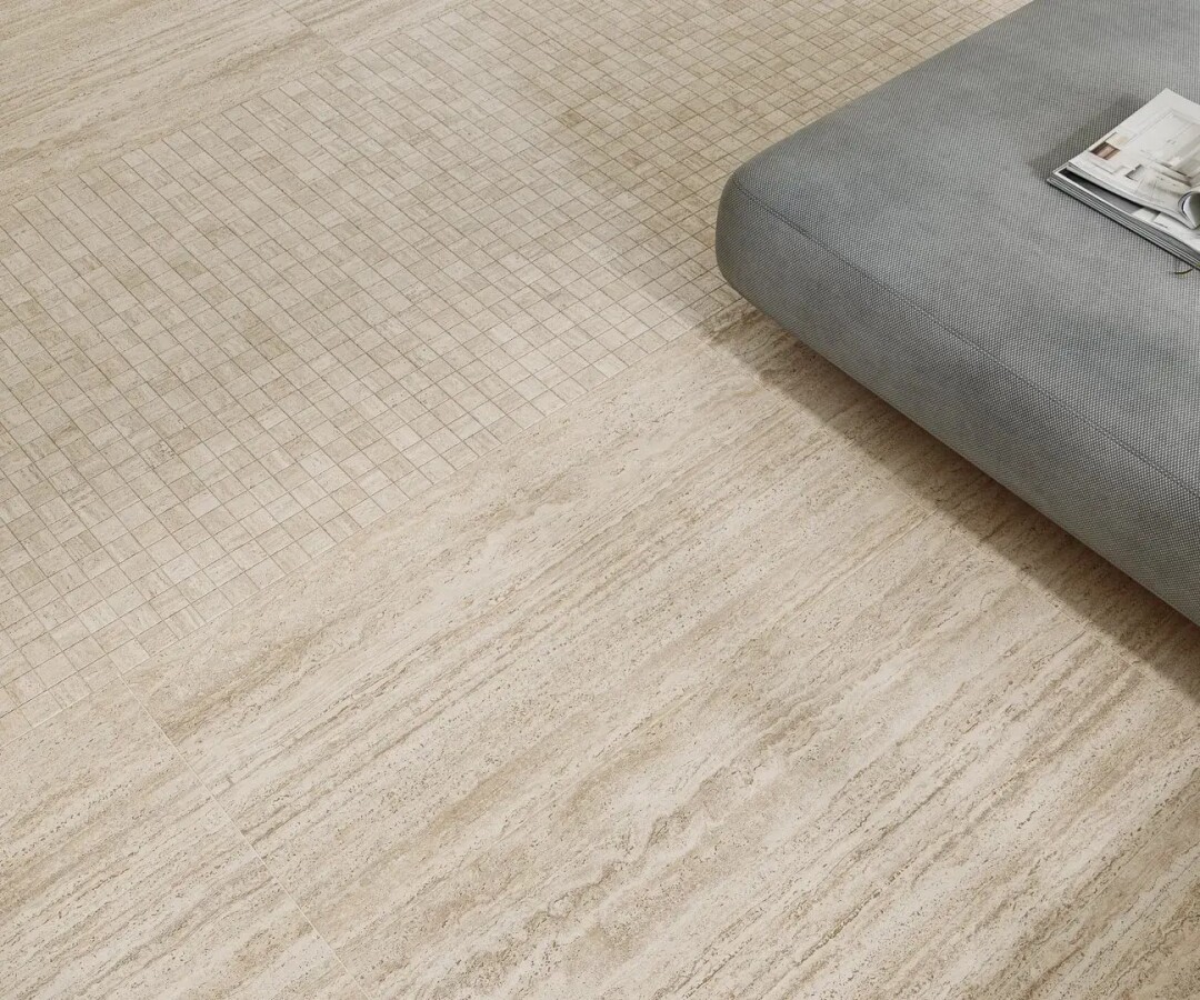 Керамическая плитка Kerama Marazzi Прованс Про Травертин Бежевый матовый обрезной 30x89,5x0,9 KM3090B0181R