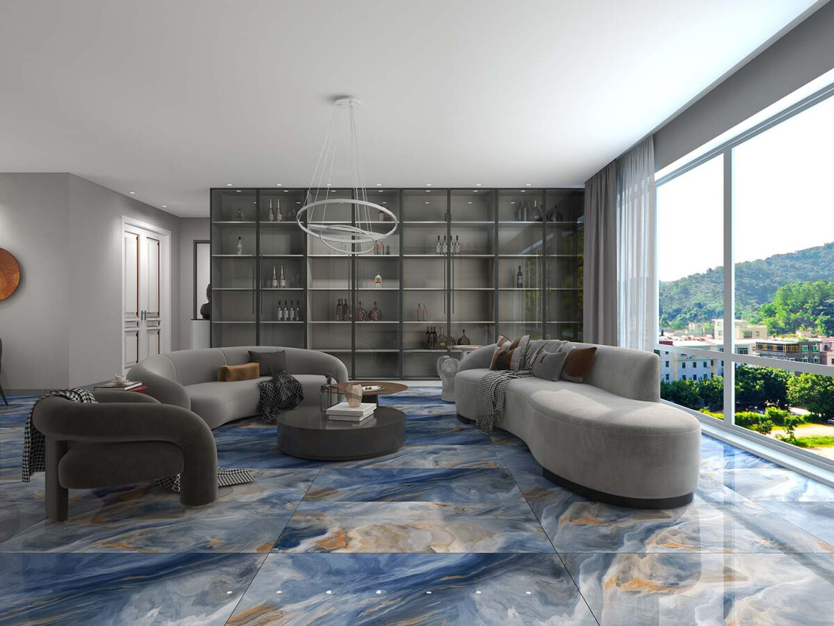 Керамогранит Azario Carlin Aqua Gold 60x120 Carving H18004001G