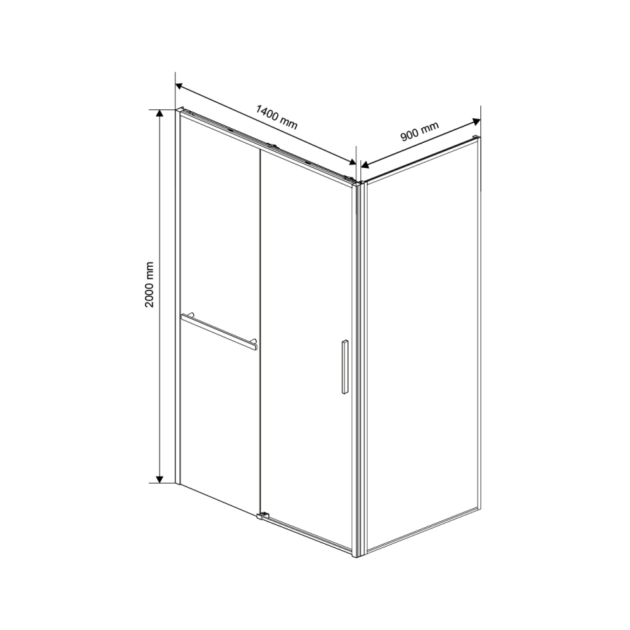 Vincea Slim Soft душевой уголок 140х90 см вороненая сталь VSR-1SS9014CLGM