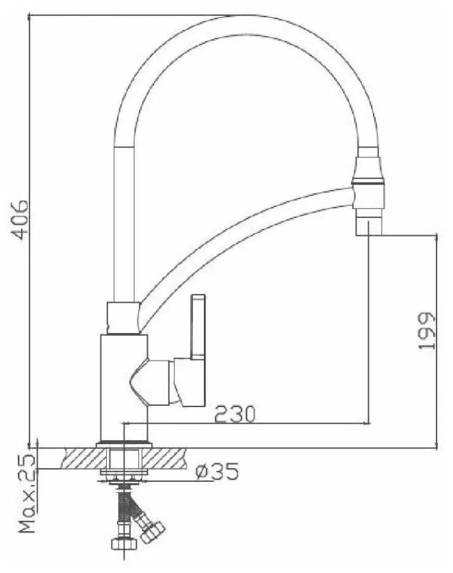 Haiba смеситель для кухни с гибким изливом HB72505