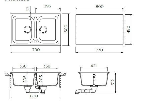 Schock Formhaus 80 700943 кухонная мойка лунный камень 79х50 см