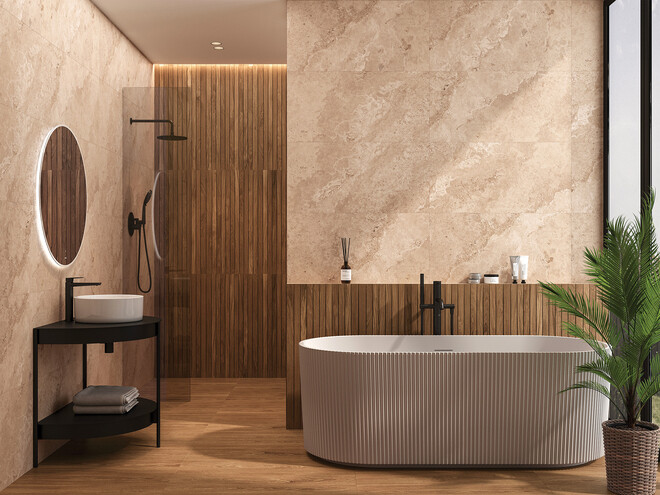 Керамогранит Cersanit Sherbrooke многоцветный ректификат рельеф 44,8x89,8 A17701