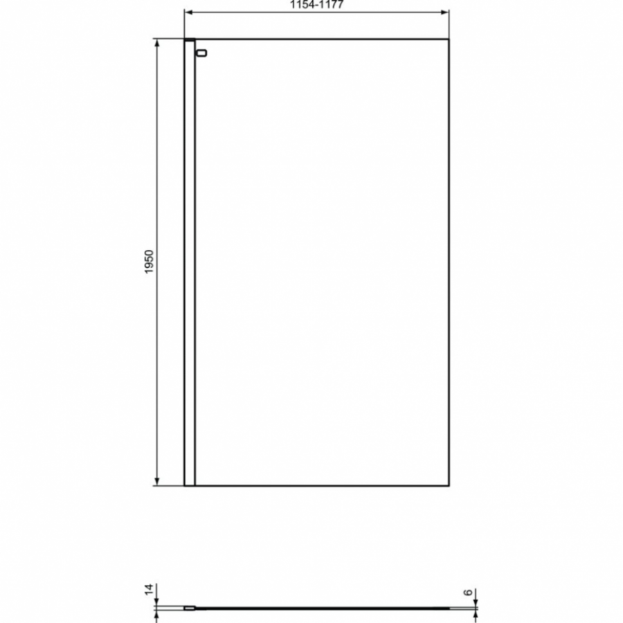 Ideal Standard I.Life фиксированная боковая панель 120 см K9379V3