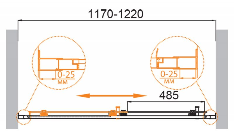 Cezares Molveno душевая дверь 120 см MOLVENO-BF-1-120-C-Cr-IV