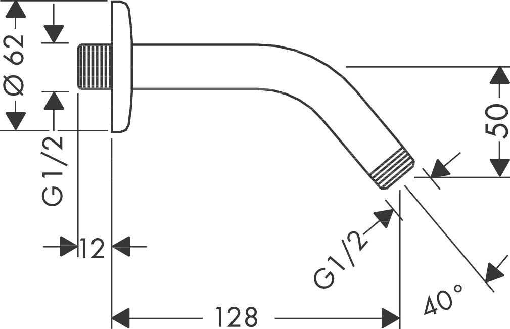 Hansgrohe держатель душа 140 мм хром 27411000