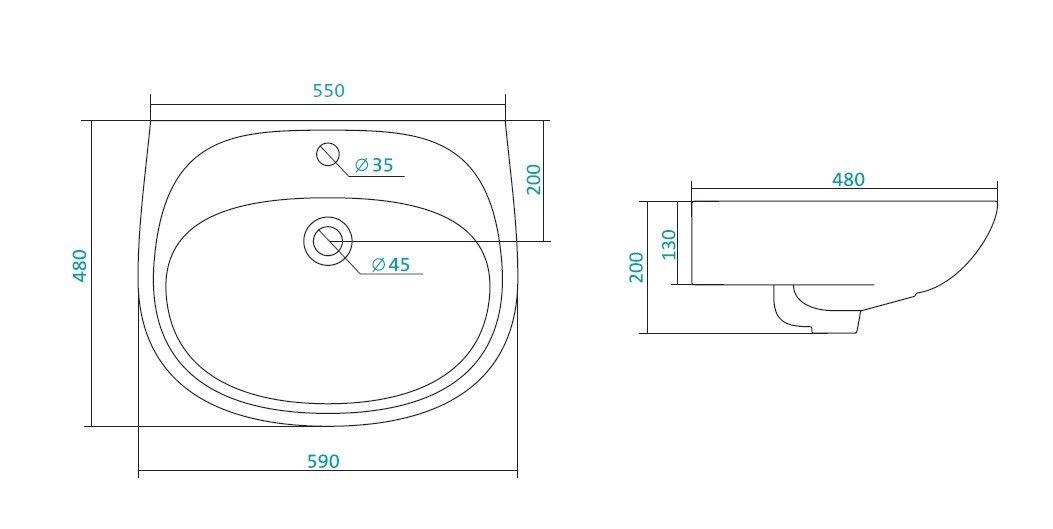 Santek Анимо 1WH110508 раковина подвесная 60 см