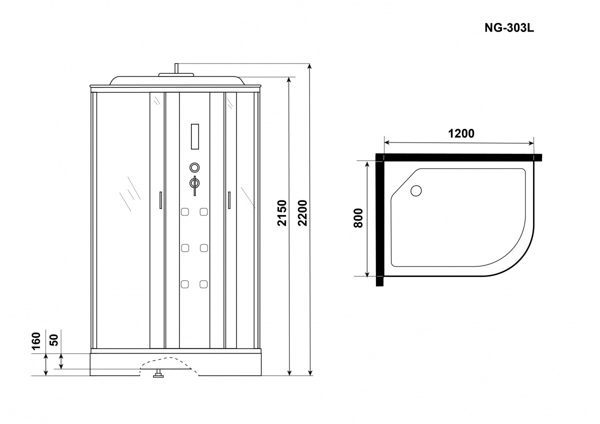 Niagara Ultra NG 303-01L Душевая кабина 120x80 Левая 3030164L