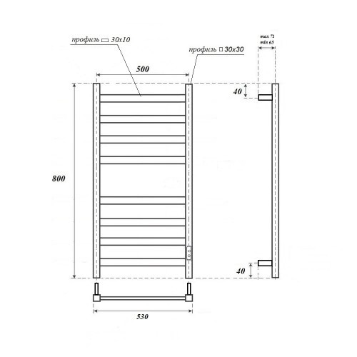 Point Меркурий полотенцесушитель электрический 50х80 PN83858B