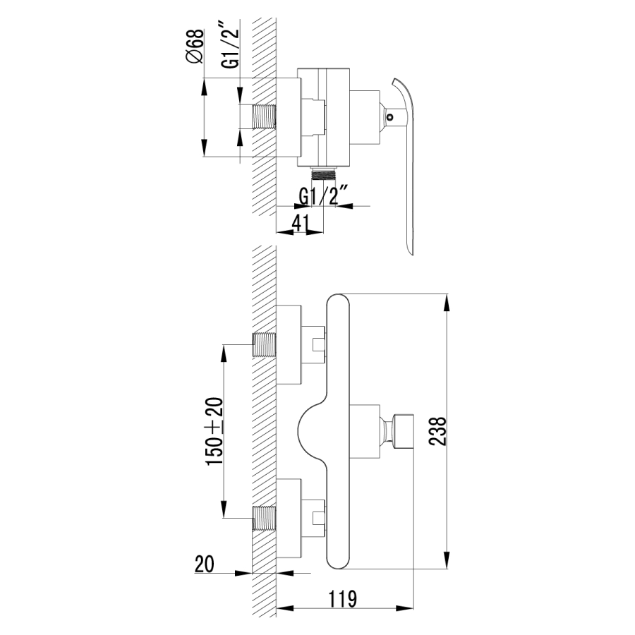 Lemark Melange смеситель для душа LM4903CW