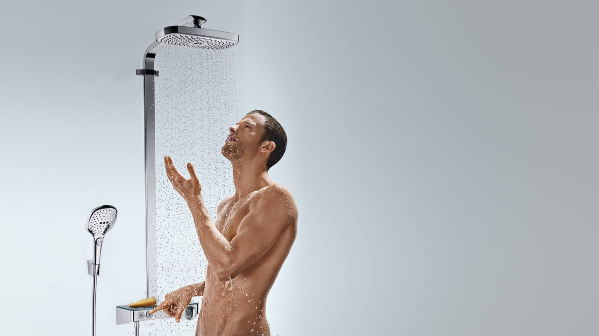 Hansgrohe Raindance Select E Showerpipe 300 2jet Душевой набор с термостатом ShowerTablet Select 300 хром 27126000