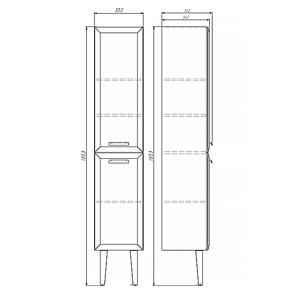 Шкаф-колонна Comforty Империя-35 белый глянец 00-00014791CF