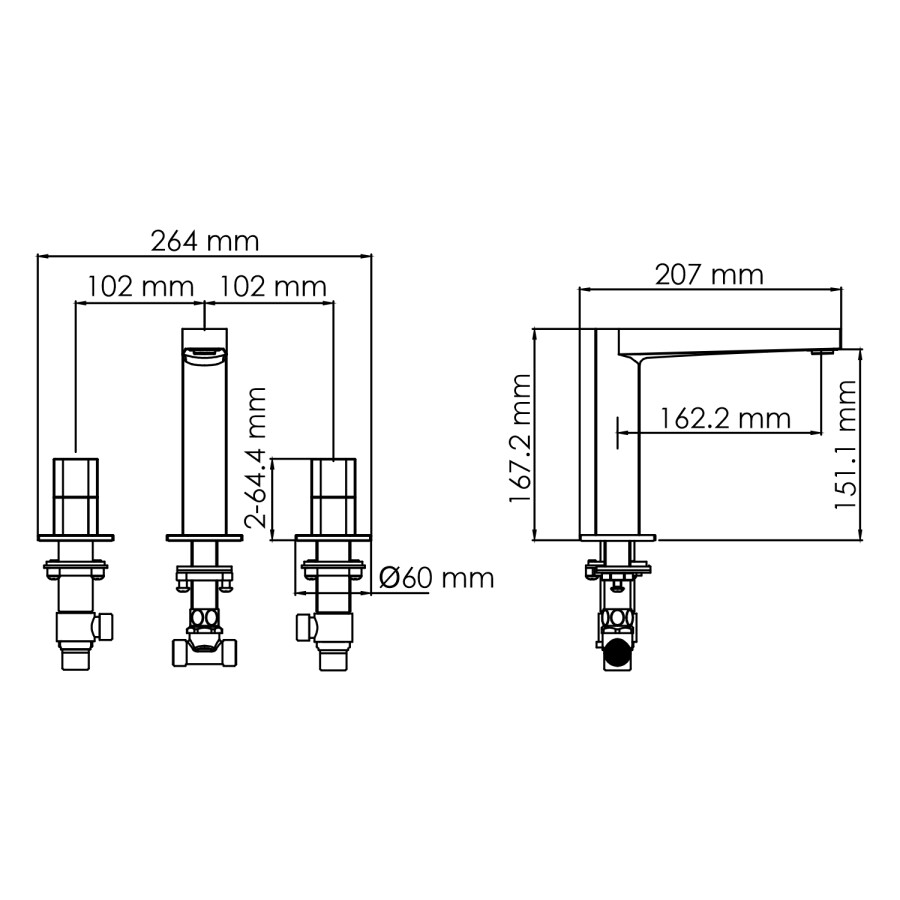 Wasserkraft Naab 8600 смеситель для раковины встраиваемый 8635