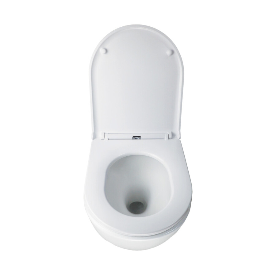 Унитаз подвесной Azario Adagio360х485х365 безободковый, система смыва "Скрытое Торнадо", с быстросъемным сиденьем "Микролифт" AZ-5177T-WHT