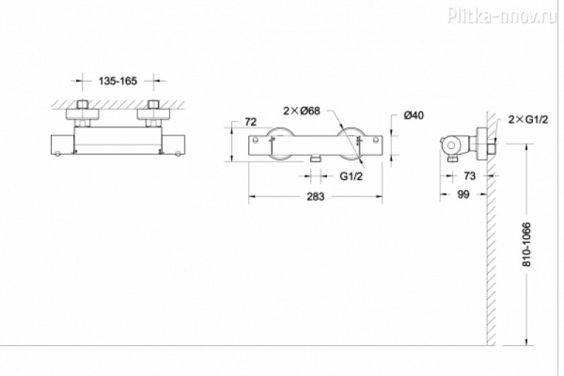 Bravat Stream F93984C-01B смеситель для душа термостат цвет хром