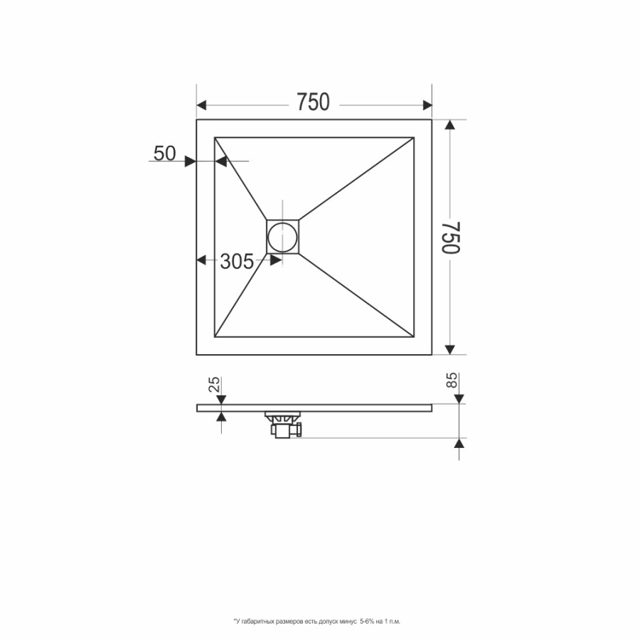 RGW Stone Tray душевой поддон 75х75 см 16152075-01