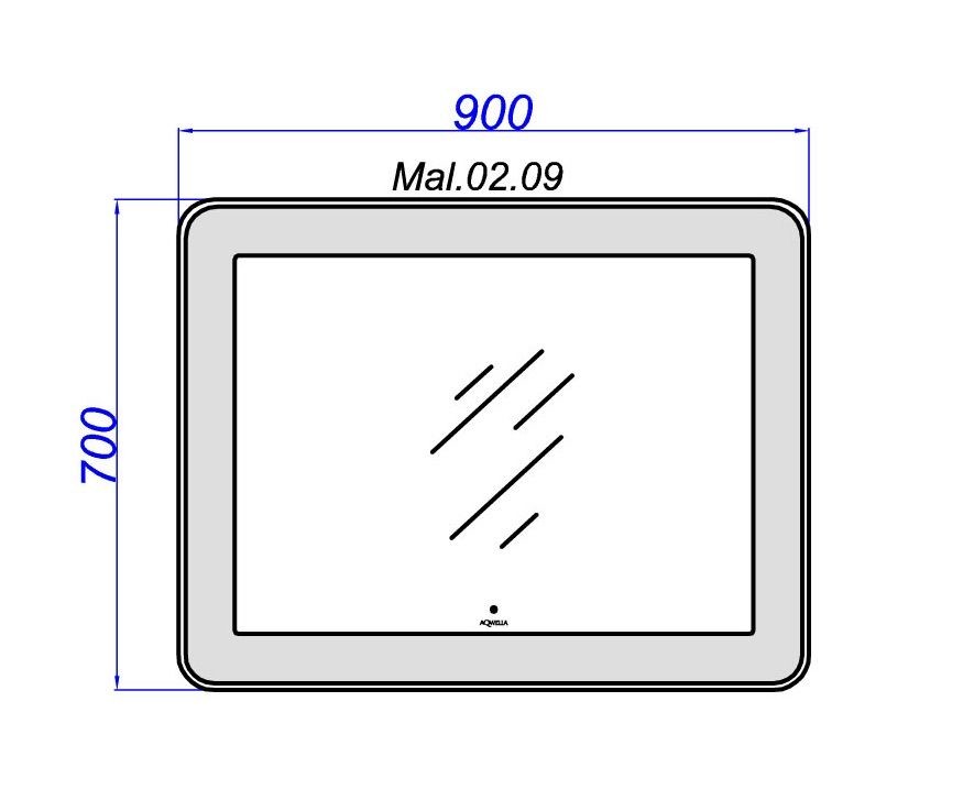 Зеркальное полотно Aqwella Malaga 90*70 Mal.02.09