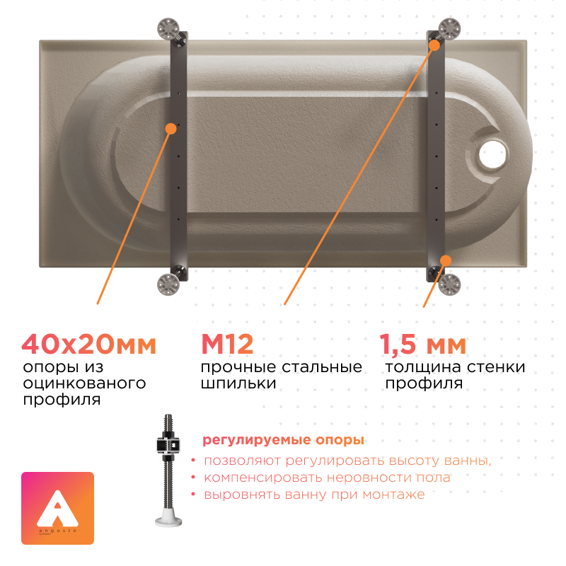 Акриловая ванна Radomir Виктория лайт Ангосто 150х70х58 1-01-0-0-8-257