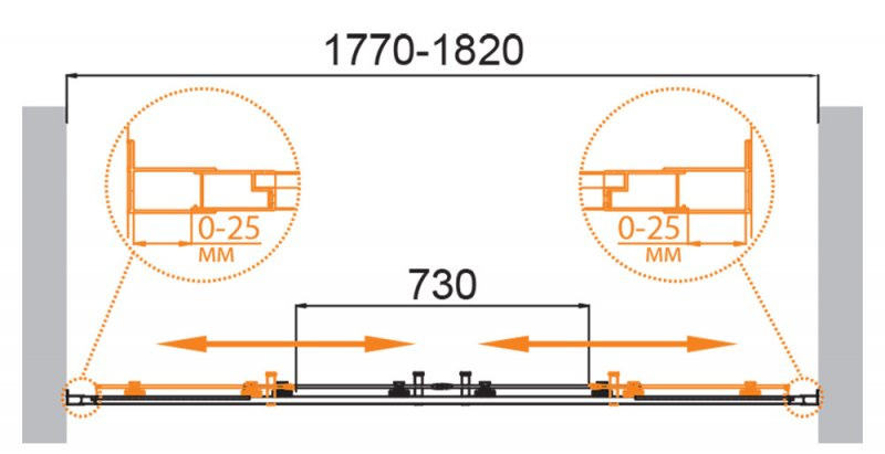 Cezares Molveno душевая дверь 180 см MOLVENO-BF-2-180-P-Cr