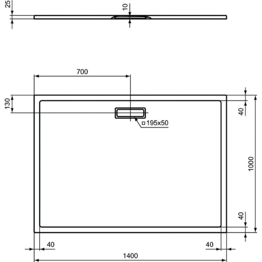 Ideal Standard Ultraflat New душевой поддон 140х100 T449001