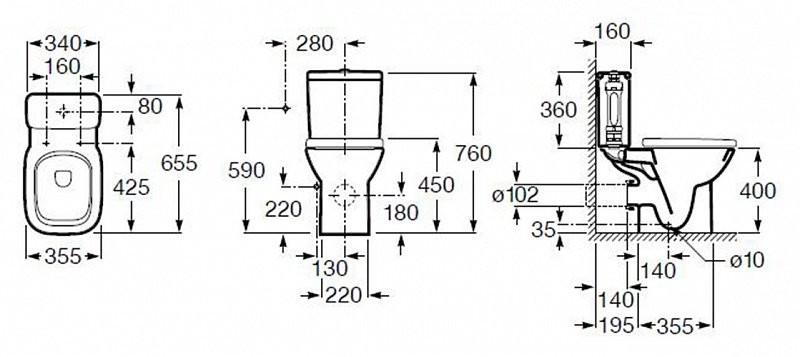 Roca Debba 34299700Y унитаз напольный