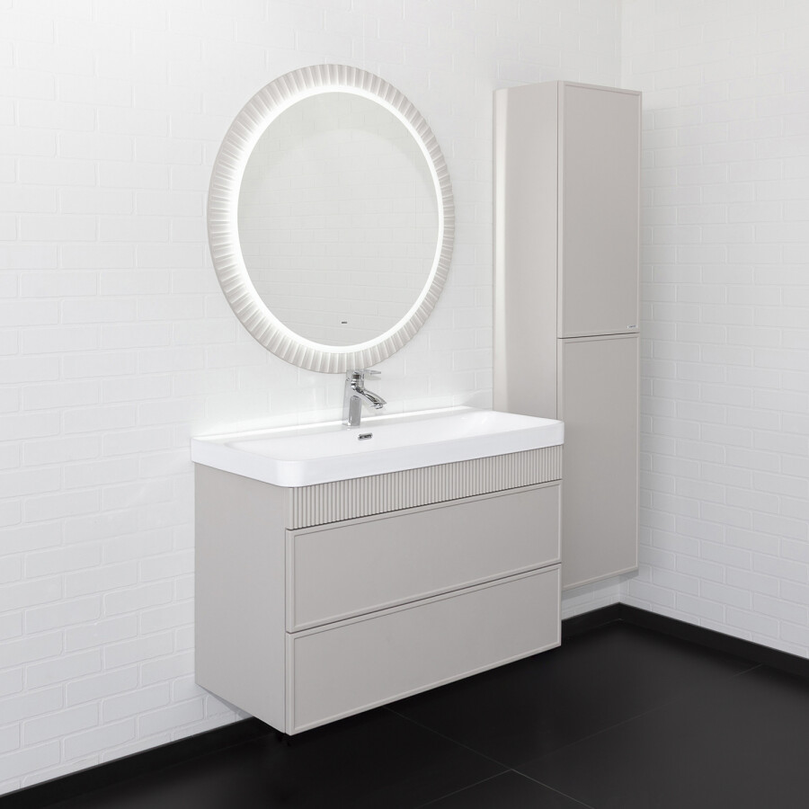 Тумба-умывальник Comforty Мадрид 100М2(Н) серый шёлк с раковиной CF19595BX-100 00-00021783