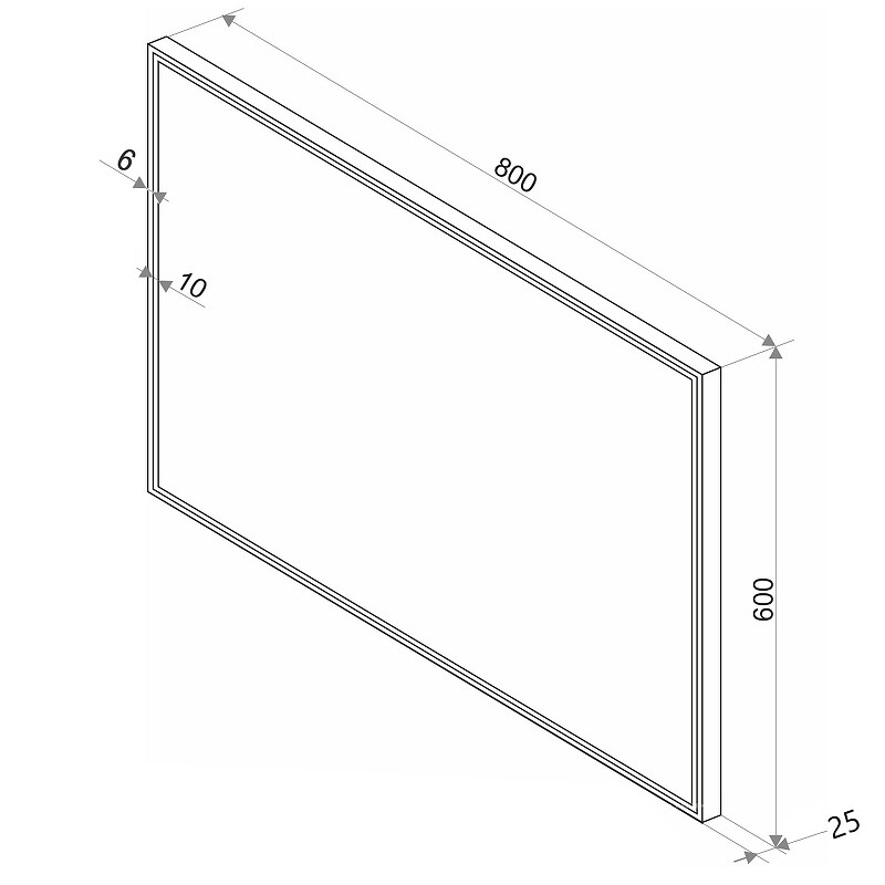 Зеркало Sintesi Armadio Cromo 80 с LED-подсветкой 800x600 SIN-SPEC-ARMADIO-CROMO-80