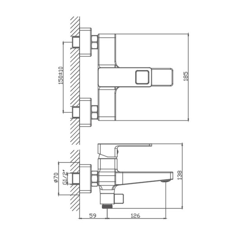 Haiba смеситель для ванны HB60615-7