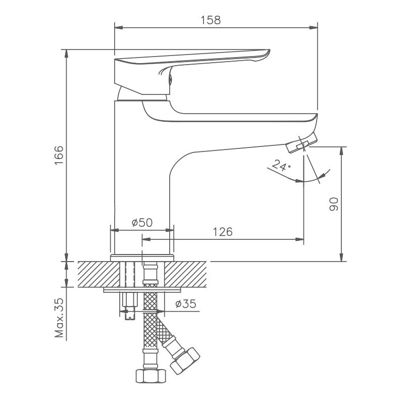 Смеситель для раковины Haiba HB10198 Хром