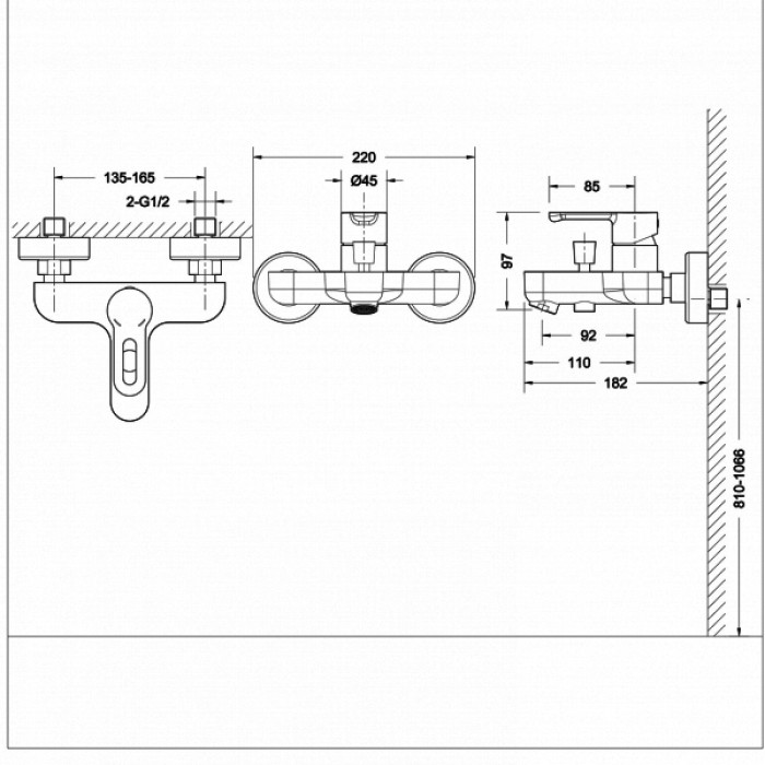 Bravat Stream-D F637163C-01 смеситель для ванны хром