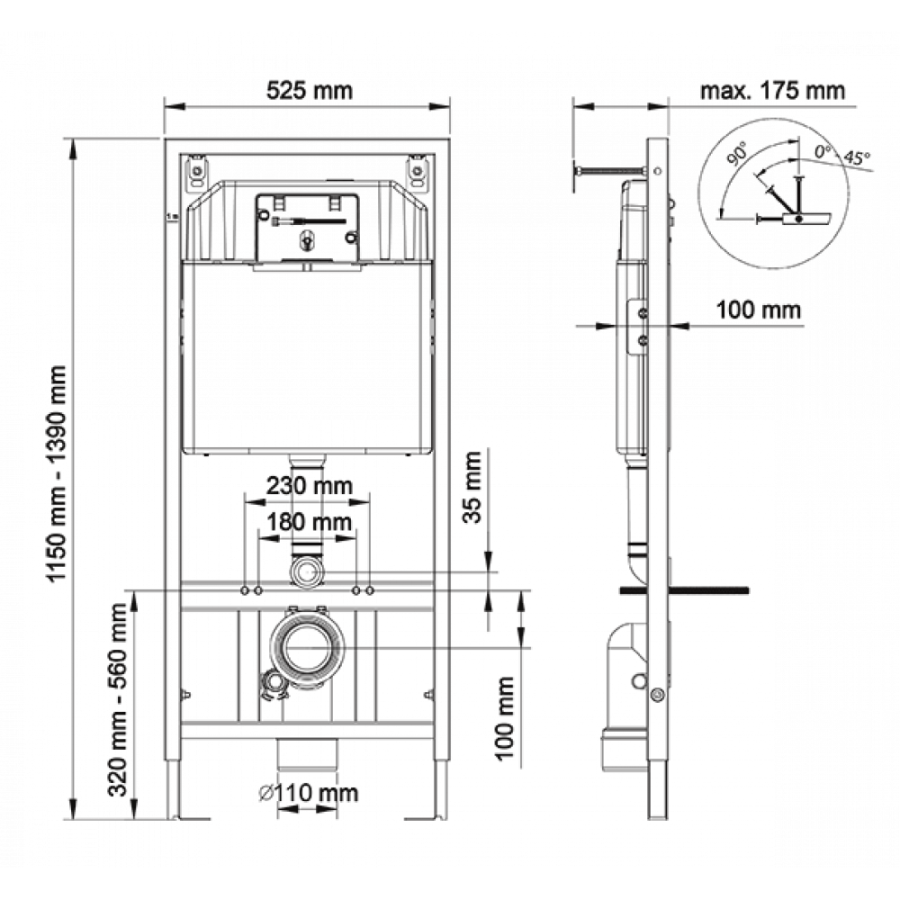 Berges инсталляция для скрытого монтажа унитаза NOVUM кнопка F2 матовый хром 040252