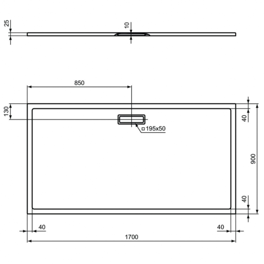 Ideal Standard Ultraflat New душевой поддон 170х90 T448601