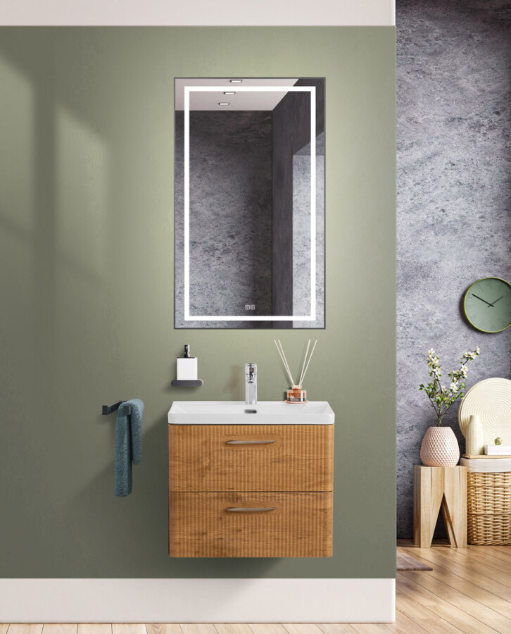 Подвесная тумба с раковиной Belbagno DUE 50 см Rovere Nature DUE-500-2C-SO-RN-P BB-8076-3-50