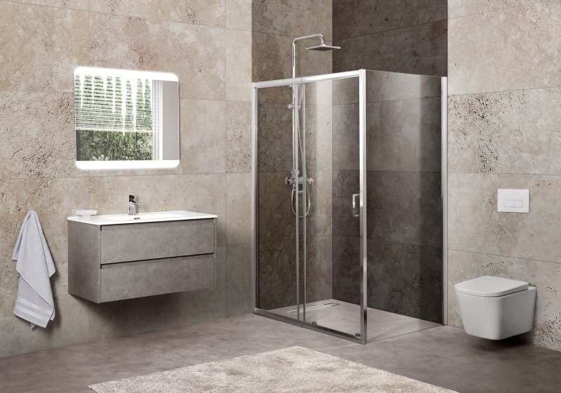 BelBagno UNIQUE-AH-1-100/115-90-C-Cr душевое ограждение