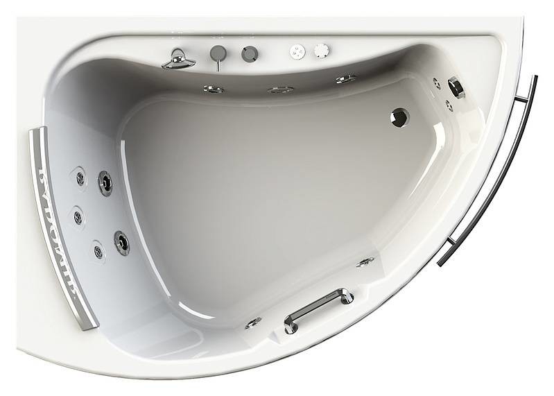 Radomir Альбена Комфорт Luxe 168x120 см ванна акриловая с гидромассажем асимметричная левая-правая с каркасом