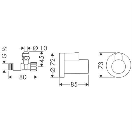 Hansgrohe Угловой вентиль с накладкой G 3/8 хром 13954000