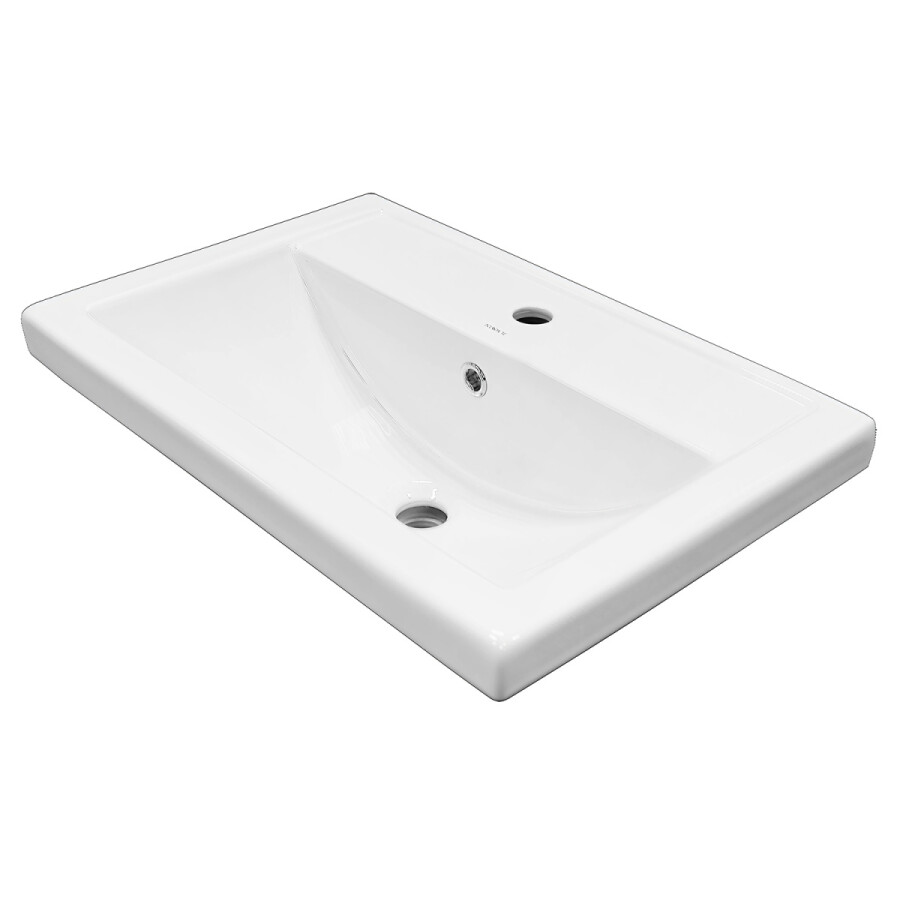 Комплект Тумба Azario KANTRI 60/2 605х405х650 подвесная, с раковиной Фостер 60, белый глянец CS00097248